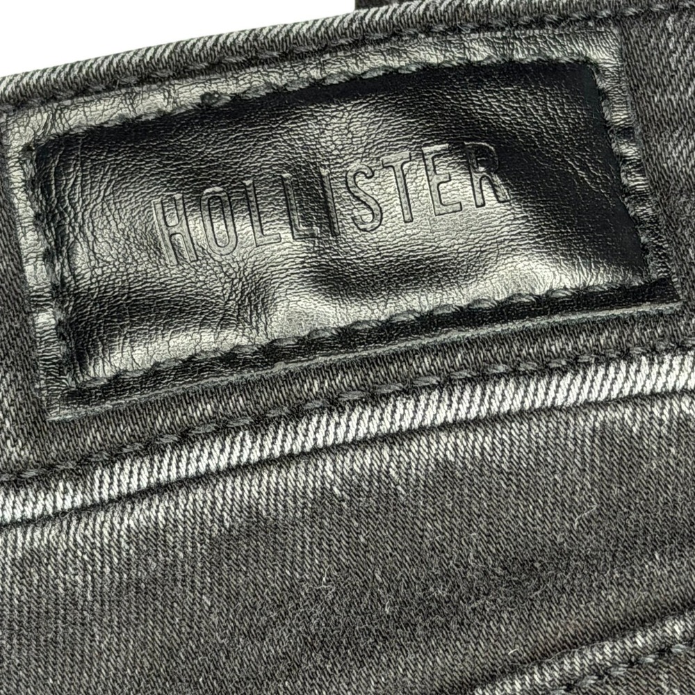 Hollister Super Skinny Jeans Wmn Black High-Rise Distressed Ripped Goth Grunge - Picture 6 of 7